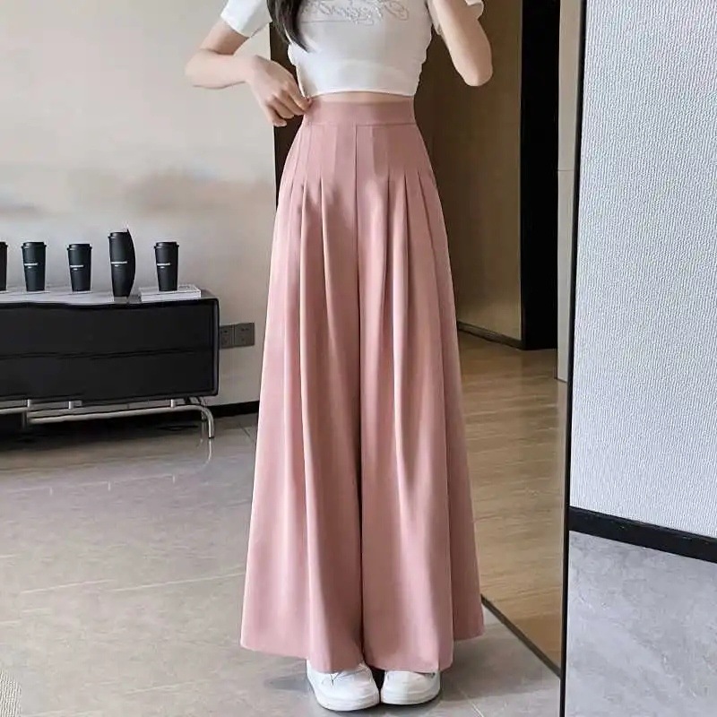 爆款阔腿裙裤女夏季薄款2025新款高腰垂感显瘦梨形身材休闲西装裤