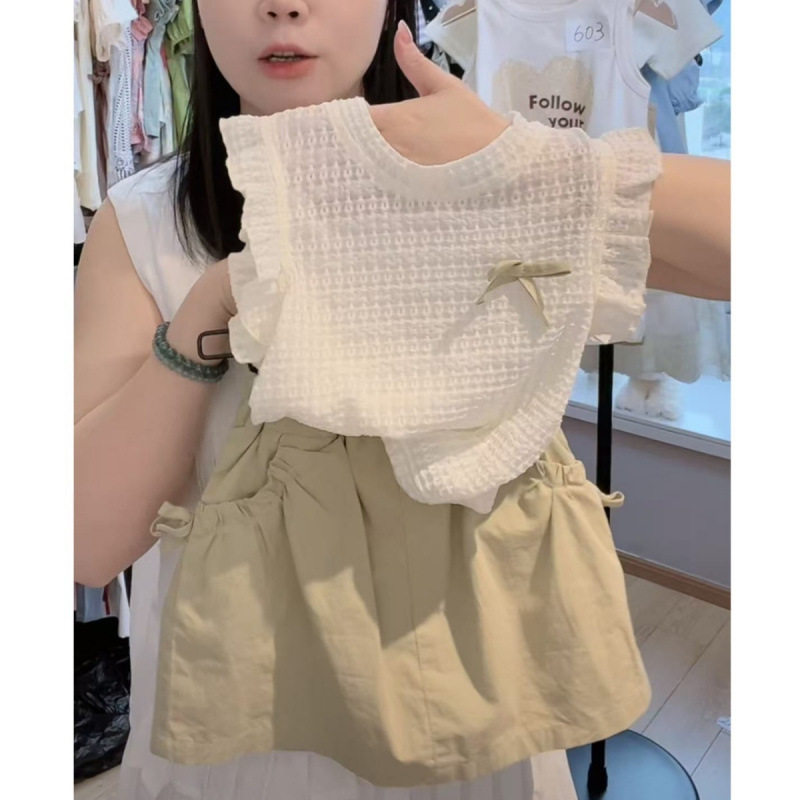 女童夏装套装2026新款韩版纯色背