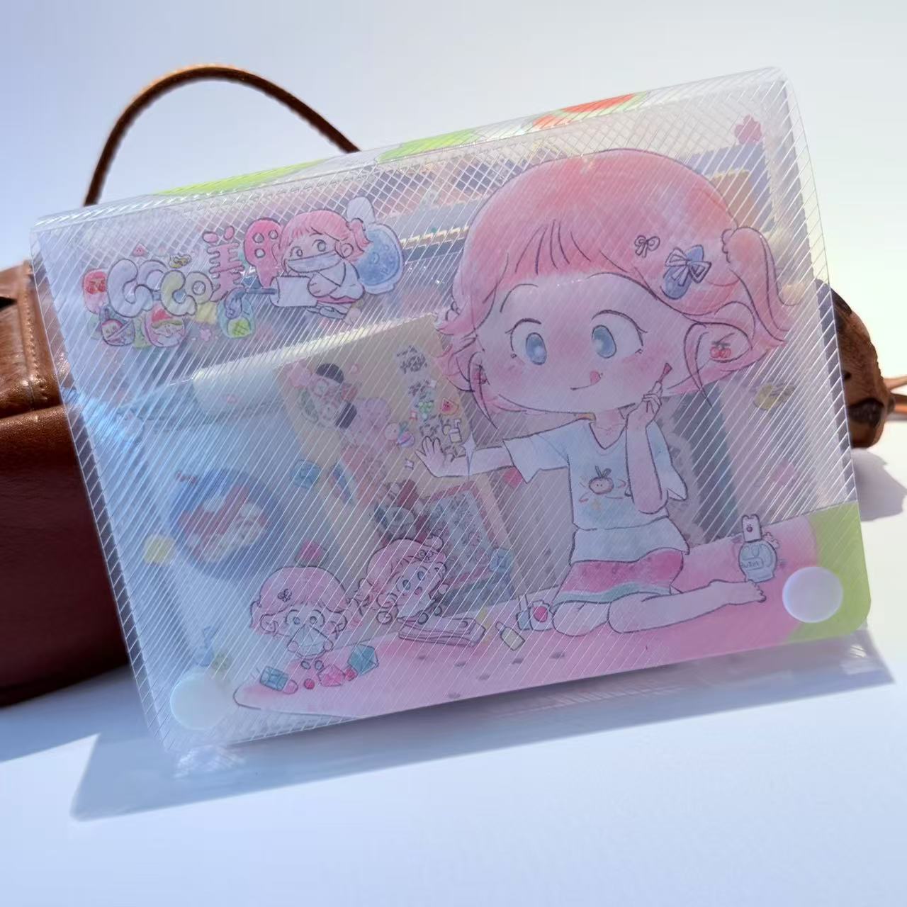 potato bb原创 A6贴纸收纳盒 斜纹可爱美甲水族馆收纳