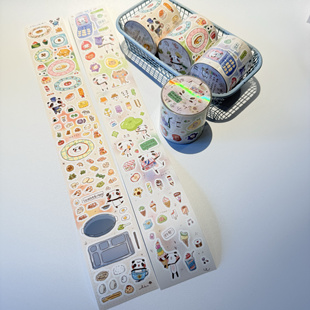 吃什么 小雪糕 哑膜贴纸卷百搭手帐拼贴素材 bb原创 potato