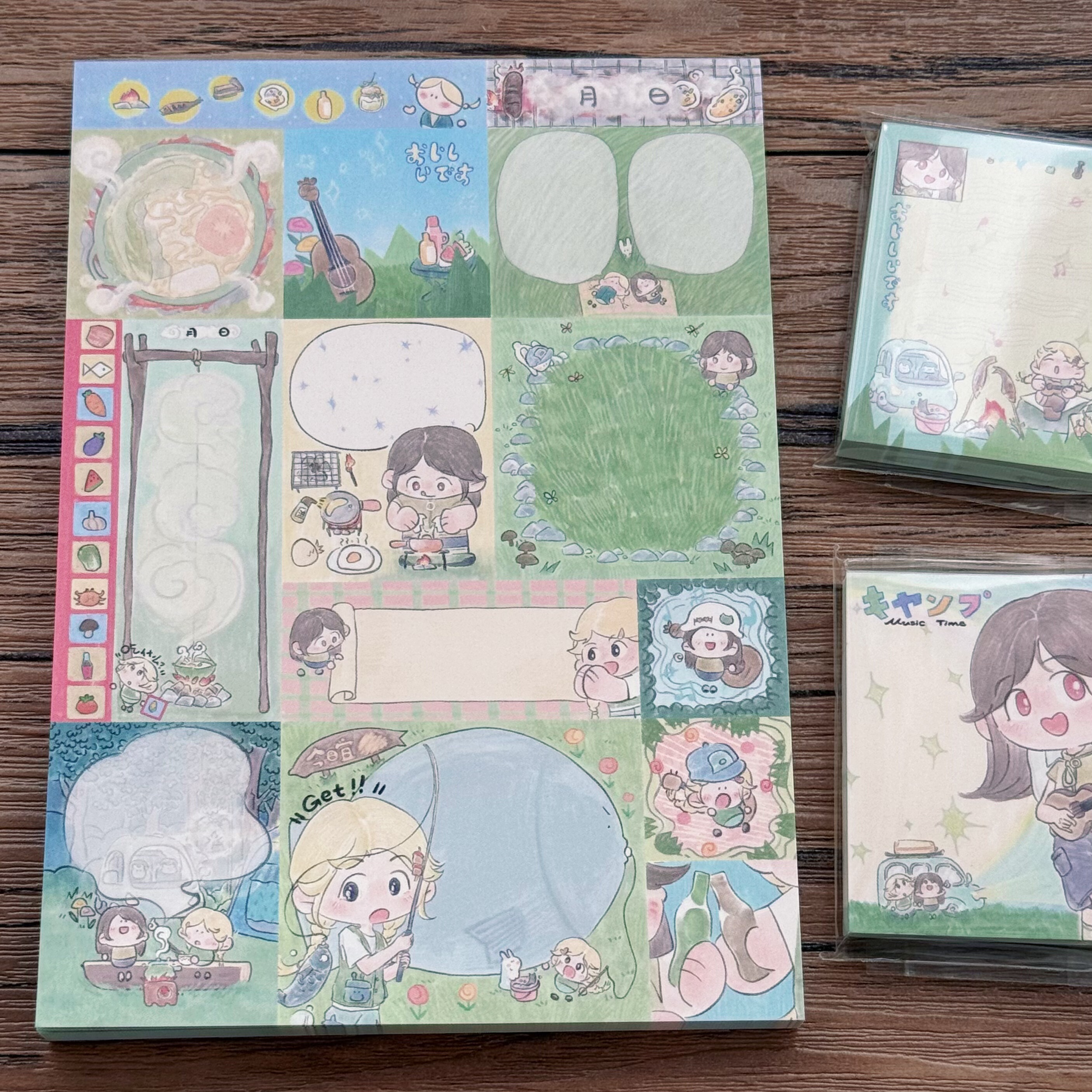 potato bb原创 露营系列拼布便签 120g书写纸手帐百搭拼贴素材