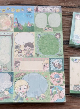 potato bb原创 露营系列拼布便签 120g书写纸手帐百搭拼贴素材