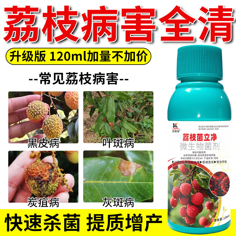 沃柯易荔枝菌立净荔枝褐斑霜霉叶枯流胶软腐毛毡早疫炭疽杀菌剂