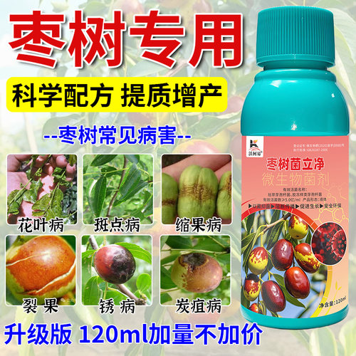 沃柯易枣树菌立净霜霉炭疽猝倒白粉褐斑叶枯缩果根腐菌核专用药