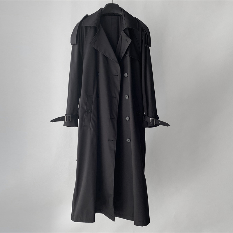 长款高级感收腰风衣外套