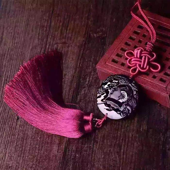 正品 天然黑曜石车挂件黑曜石毛主席汽车挂饰 车内饰品