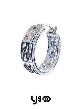 电子绽放耳圈~/纯银超A耳圈中性风原创个性超酷s925耳坠耳环耳饰