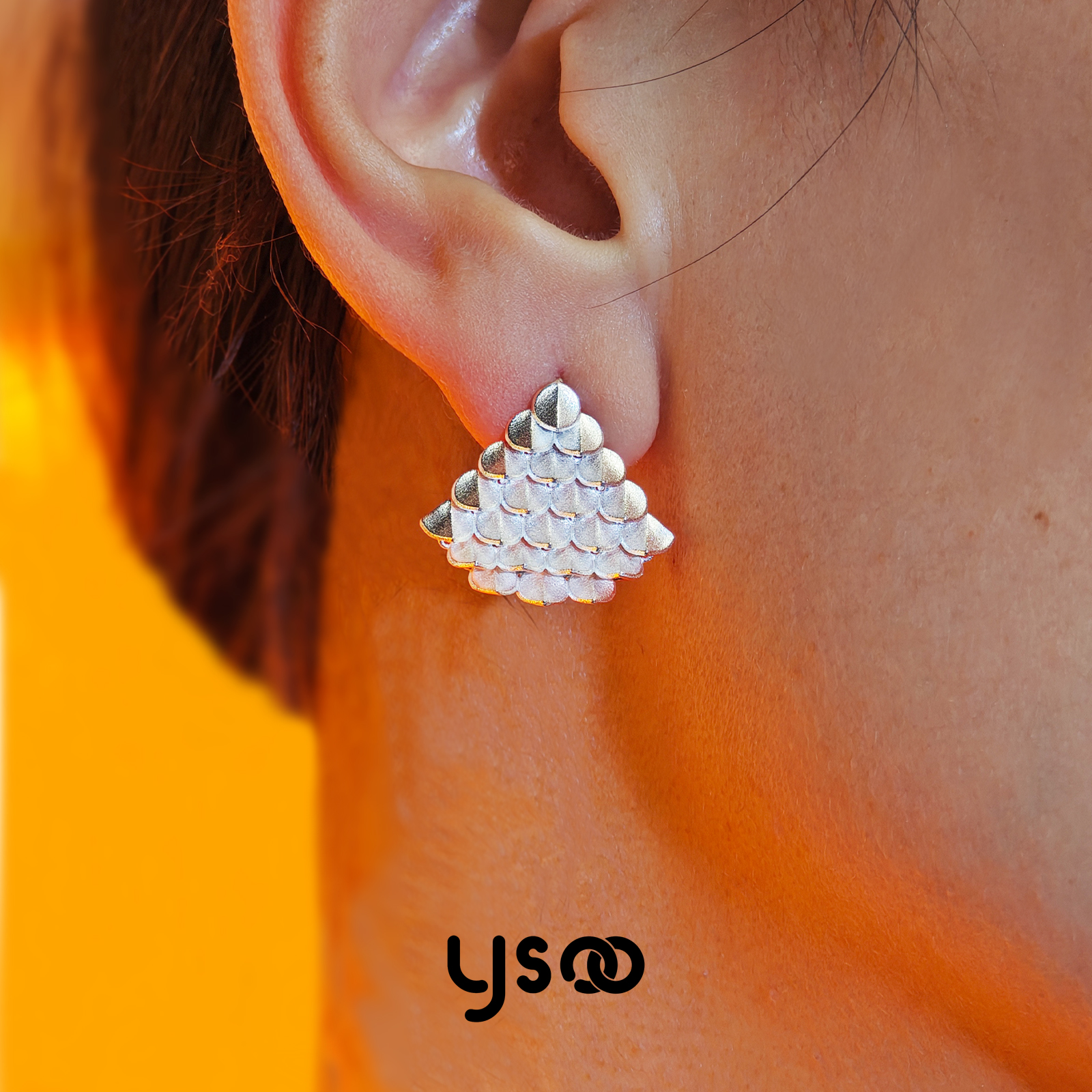 元术乐之925银新国风龙鳞耳饰