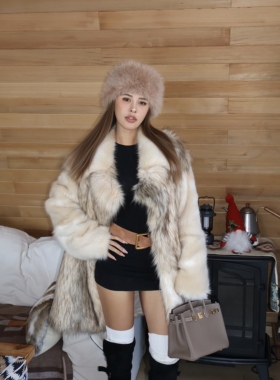 OHOCEAN米杏黄 环保fang狐狸毛皮草