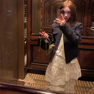 外套春款 短款 通勤气质外套 强推好好显瘦蓝黑色西装 Avocadong