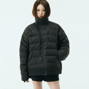 Avocadong 黑色鹅绒小特别立体宽松款羽绒服女士冬季保暖外套上衣