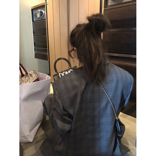 重工裸色内里印花艺术家西装 Avocadong 宽松廓形