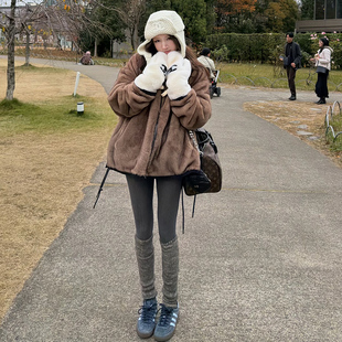 仿皮草外套女士秋冬保暖上衣 连帽款 Avocadong 秋冬百搭双面可穿