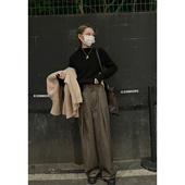 裤 Avocadong du家抽绳设计两色羊毛宽松西装