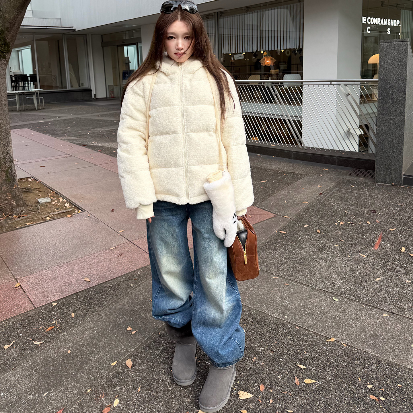 【Avocadong12/8AM10:00】白色小泡芙双倍保暖连帽款白鸭绒羽绒服