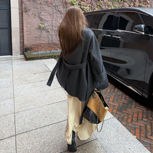 Avocadong 秋冬搭配神器大摆幅羊毛百搭半身裙女宽松气质A字长裙