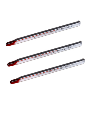 温度表温度计0 50度玻璃表红液水银温湿度计蓝色大号温度湿度计