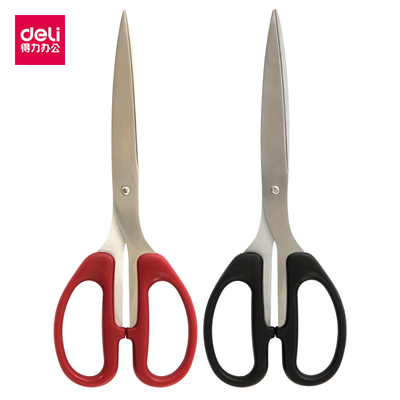 得力剪刀 得力桌上办公用品剪刀 裁纸剪刀6010 大号不锈钢210mm