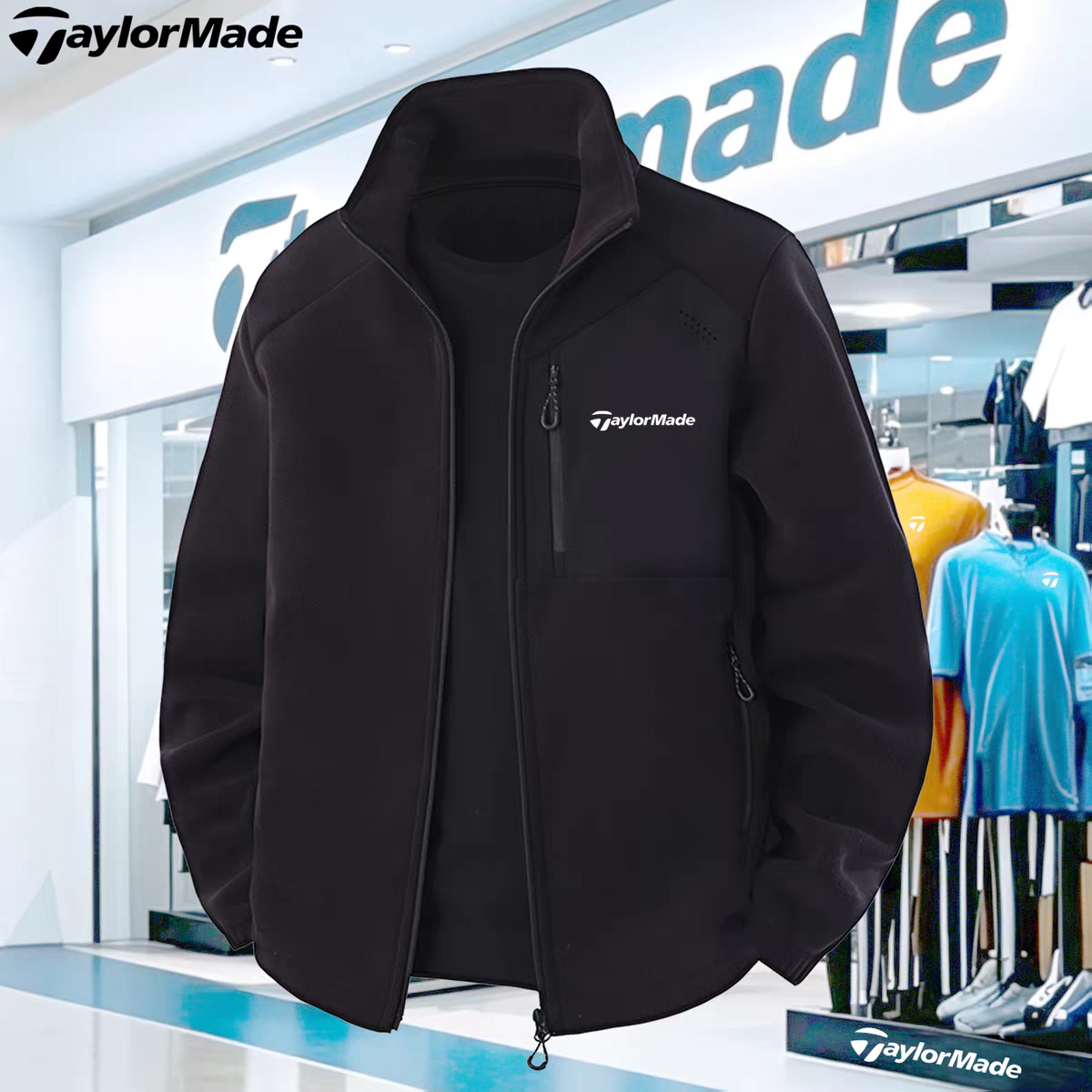 TaylorMade泰勒梅高尔夫奥粒绒卫衣开衫男秋冬加厚保暖抓绒衣外套
