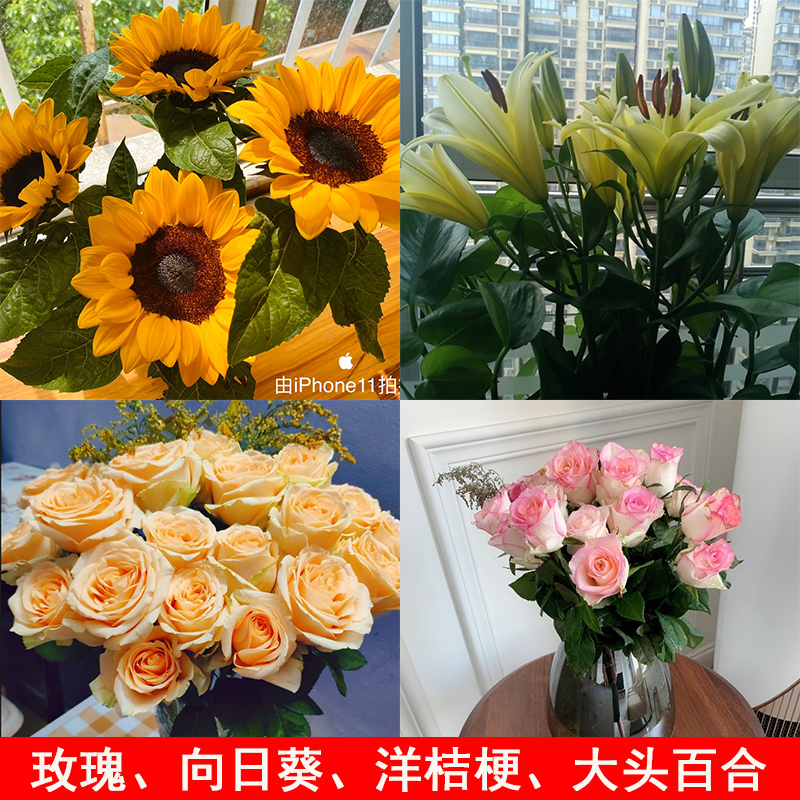 云南基地直发香水百合玫瑰花束水养鲜花向日葵康乃馨家用速递同城