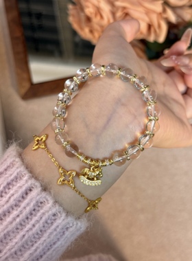 【马到成功】8mm白水晶原创设计感天然水晶手串女高级感Y292