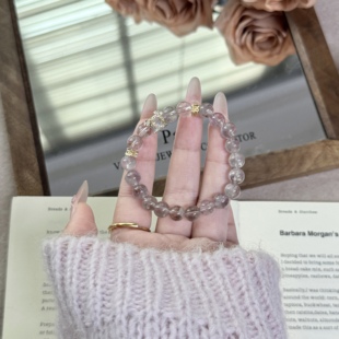 8mm紫幽灵手串原创设计感小众天然紫色水晶手链Y260 银河旅客