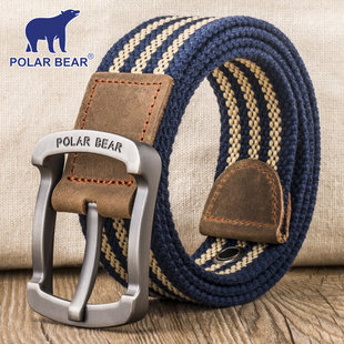 带 简约青年学生编织牛仔休闲裤 腰带男潮ins帆布皮带针扣韩版 个性