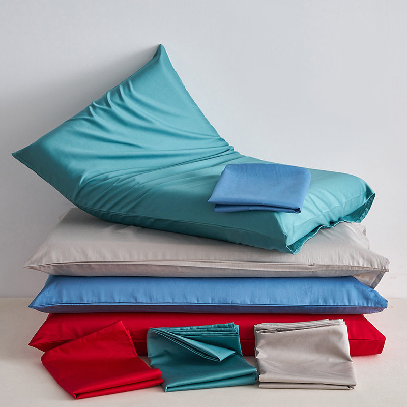 60全棉贡缎信封枕套长绒棉纯色枕套单人家用学生宿舍四季枕头套一