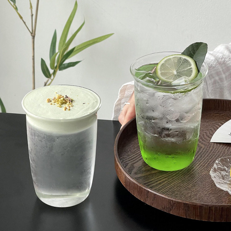 耐热透明玻璃杯冰美式拿铁咖啡杯饮料杯茶饮果汁杯茶馆简约水杯子