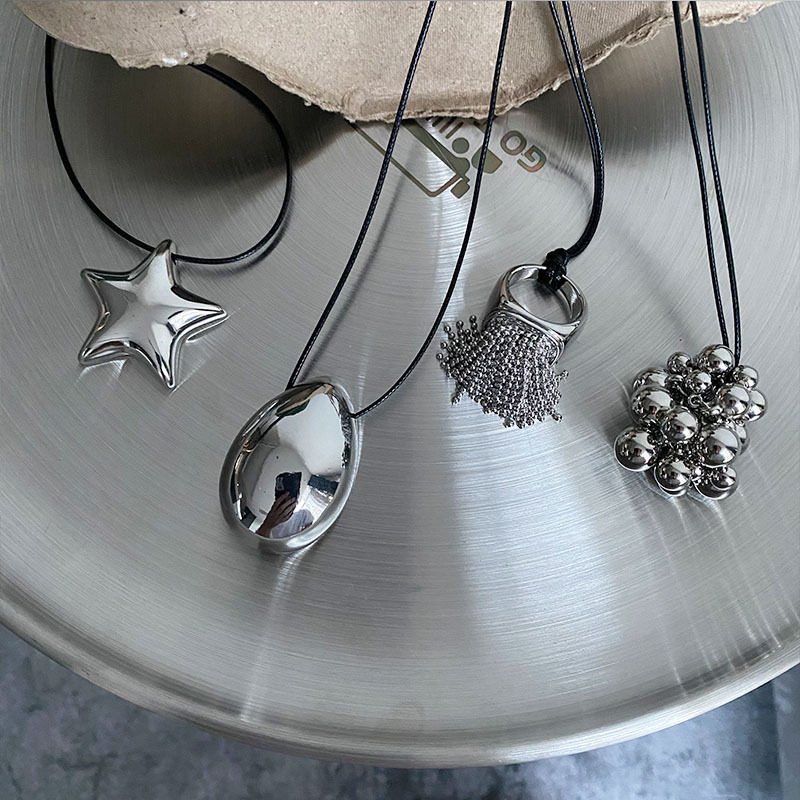 新款ins博主同款银色欧美长款黑绳项链小众简约百搭毛衣链女,饰品/流行首饰/时尚饰品新,银饰项链,淘宝优惠券,粉丝福利购,淘宝优惠卷