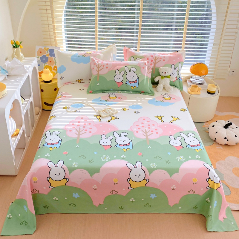 床单单件斜纹1.5m1.8床春夏磨毛风家用200x230宿舍被单双人三件套