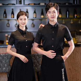 服务员工作服短袖衬衫餐厅餐饮饭店酒店夜场会所酒吧KTV工装夏季