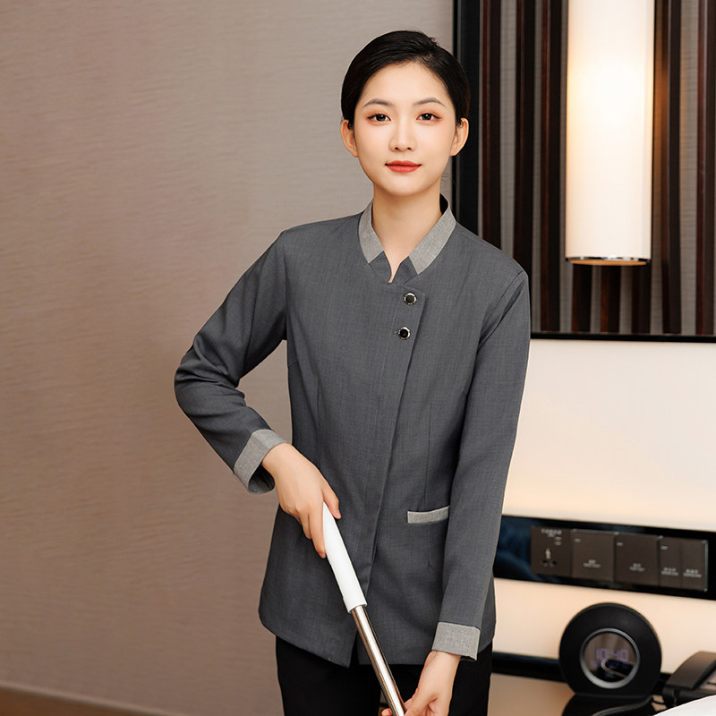 酒店保洁工作服短袖女物业医院家政客房阿姨清洁工售楼部秋冬装