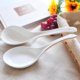 高级感汤勺陶瓷大号长柄加长调羹骨瓷汤匙商用金边勺子家用餐厅