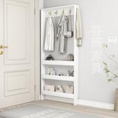 实木门后超薄挂衣架卧室门后置物架门后多层薄收纳柜极窄空间利用