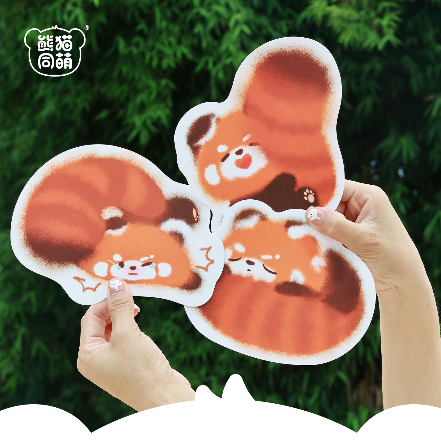 【熊猫同萌】布懵系列小熊猫异形明信片可爱