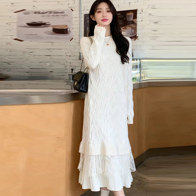 中长款连衣裙女秋冬季新宽松