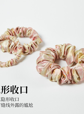 夏季新款22姆100%桑蚕丝真丝发圈简约百搭纯色速干裸感发饰头饰