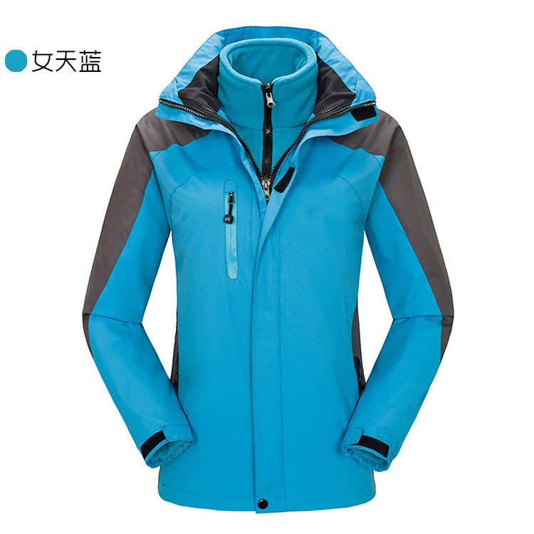 冬季厂家三合一冲锋衣男女户外两件套登山服防寒保暖工装印制-封面