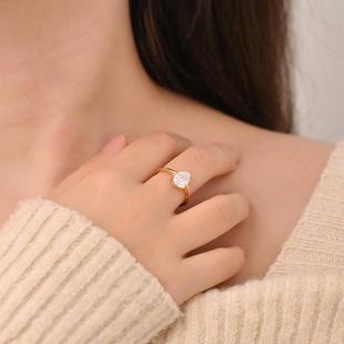 欧美奢华椭圆形鸽子蛋形高碳钻结婚戒指女纯银大克拉仿真钻戒