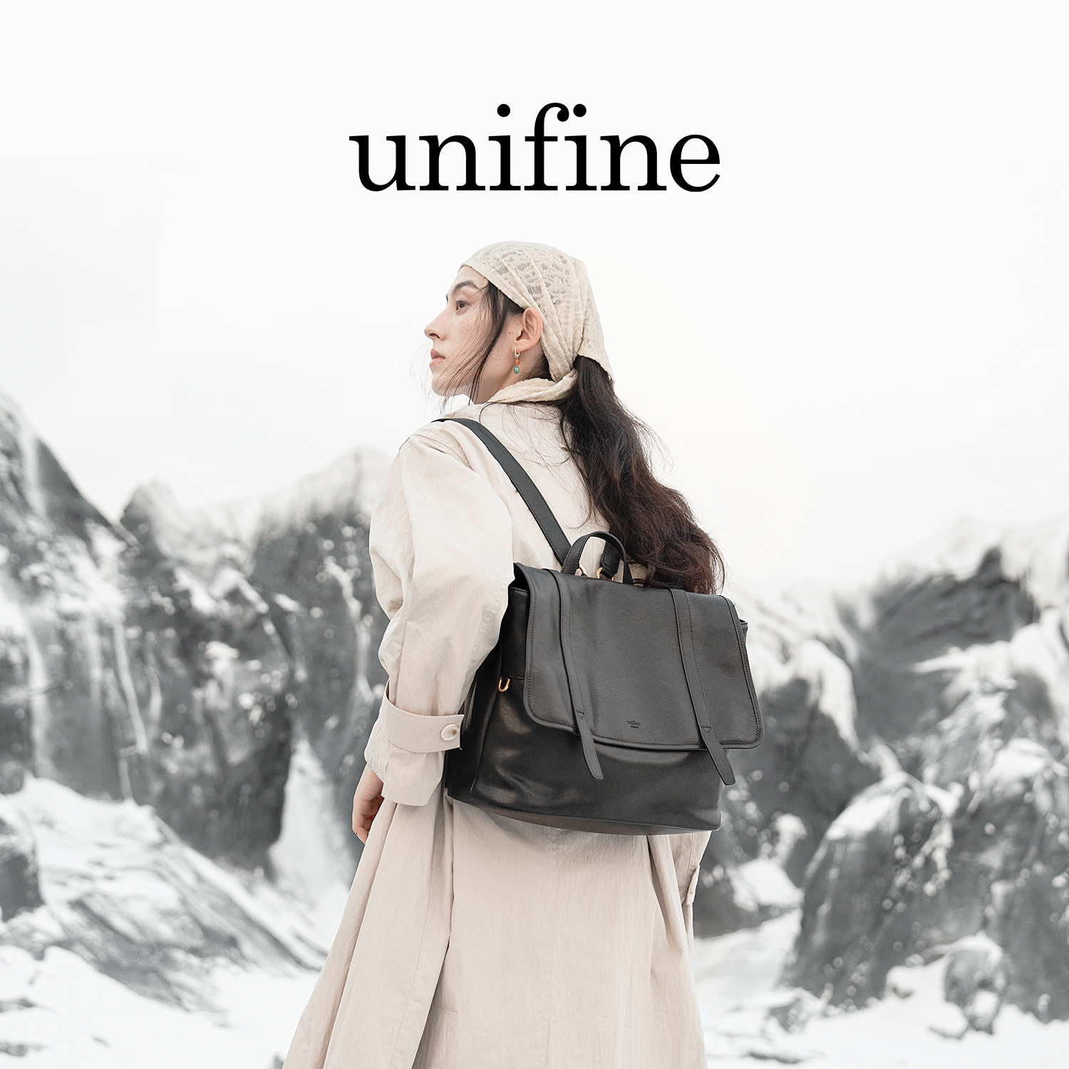 unifine双肩包女轻便真皮公文包牛皮背包大容量通勤可单肩斜挎包