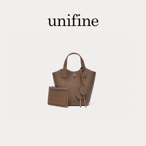 unifine手提菜篮子包头层牛皮