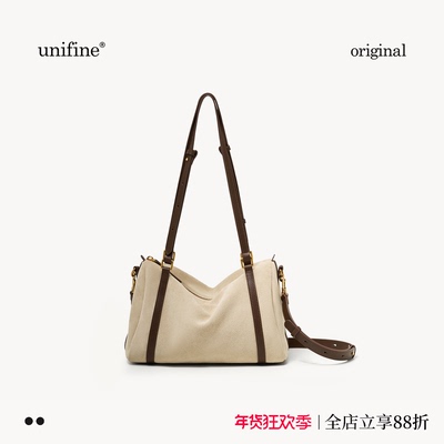 unifine新款璞行枕头包轻便旅行包麂皮绒面女单肩斜挎包通勤包包