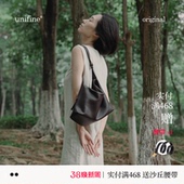 unifine新款 简行hobo包真皮牛皮通勤包单肩腋下斜挎包女小众包包