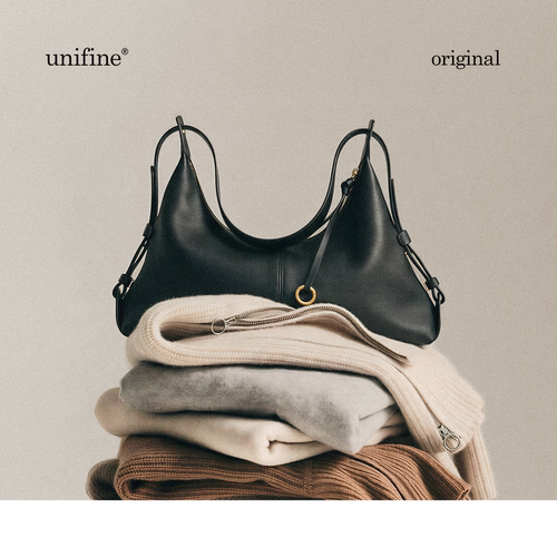 unifine川行头层牛皮hobo饺子包