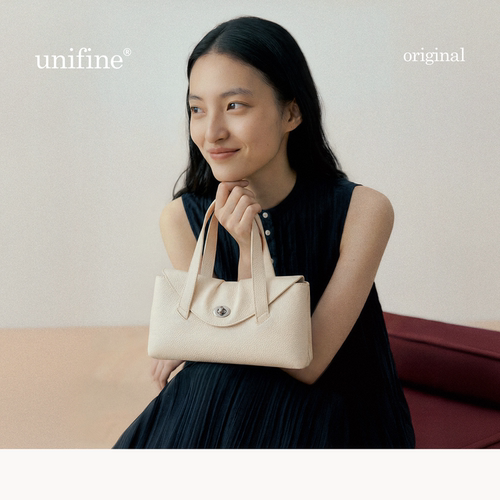 unifine小信封包头层牛皮手提包