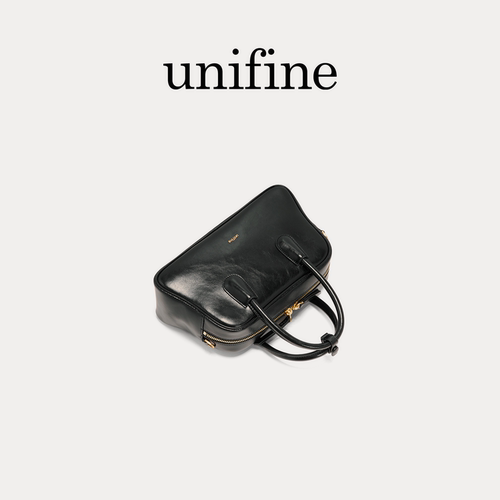 unifine波士顿包真皮油蜡牛皮包