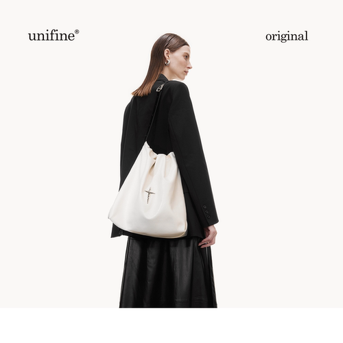 unifine头层真皮垃圾袋女包