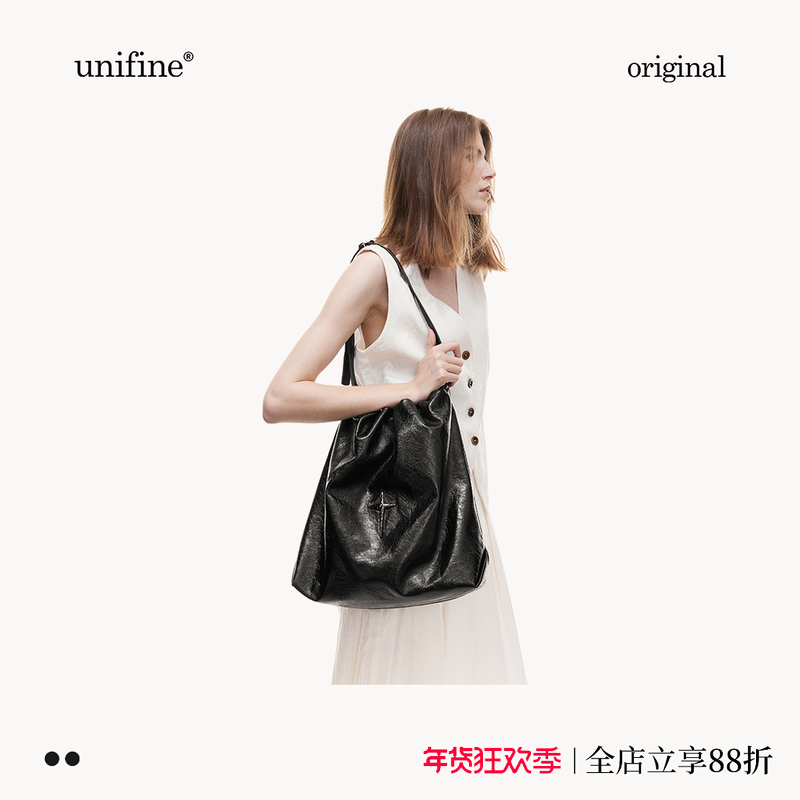 unifine托特包慵懒通勤原创设计大容量油蜡皮真皮单肩腋下包包女,箱包皮具/热销女包/男包,托特包,淘宝优惠券,粉丝福利购,淘宝优惠卷