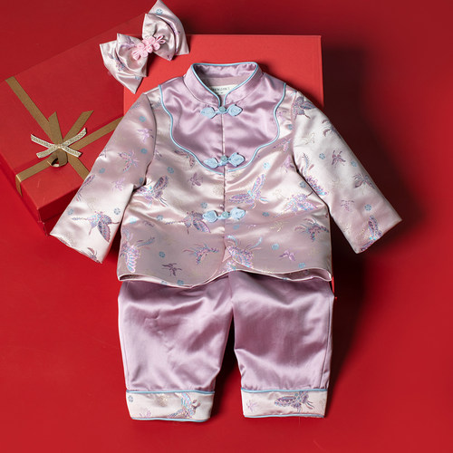 女宝宝周岁礼服套装中式国风